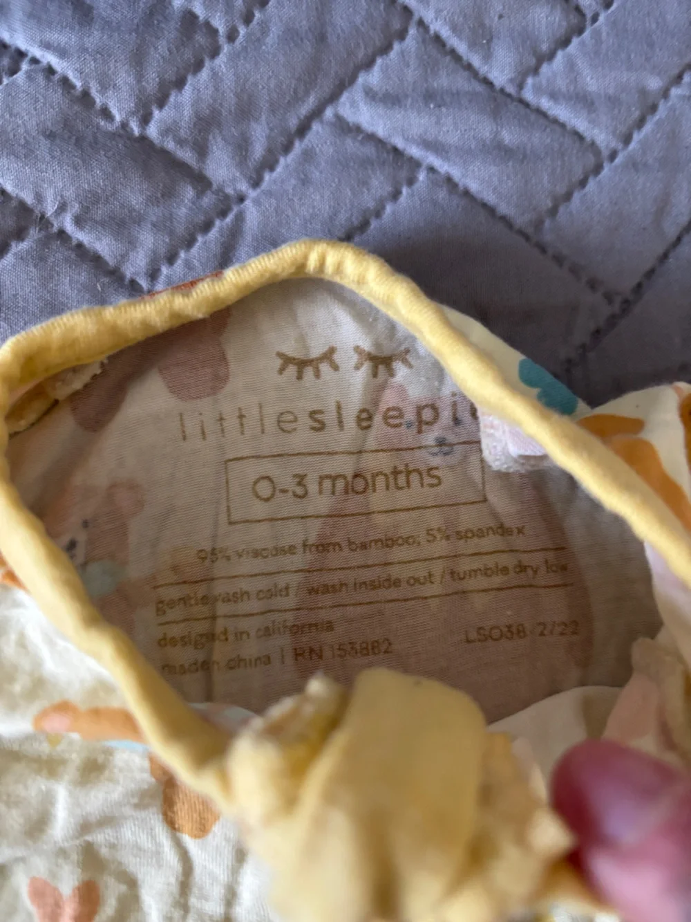 Little Sleepies Cream Sleeper with Brown Bear - Bear Hugs 🎗️ - Picture 2 of 4